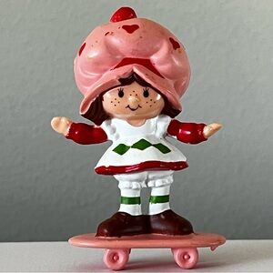 Vintage Strawberryland Miniature: Strawberry Shortcake on a Skateboard